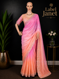Pink Pearl - Soft Shimmer Tissue Silk Saree with Blouse (34" - 42")