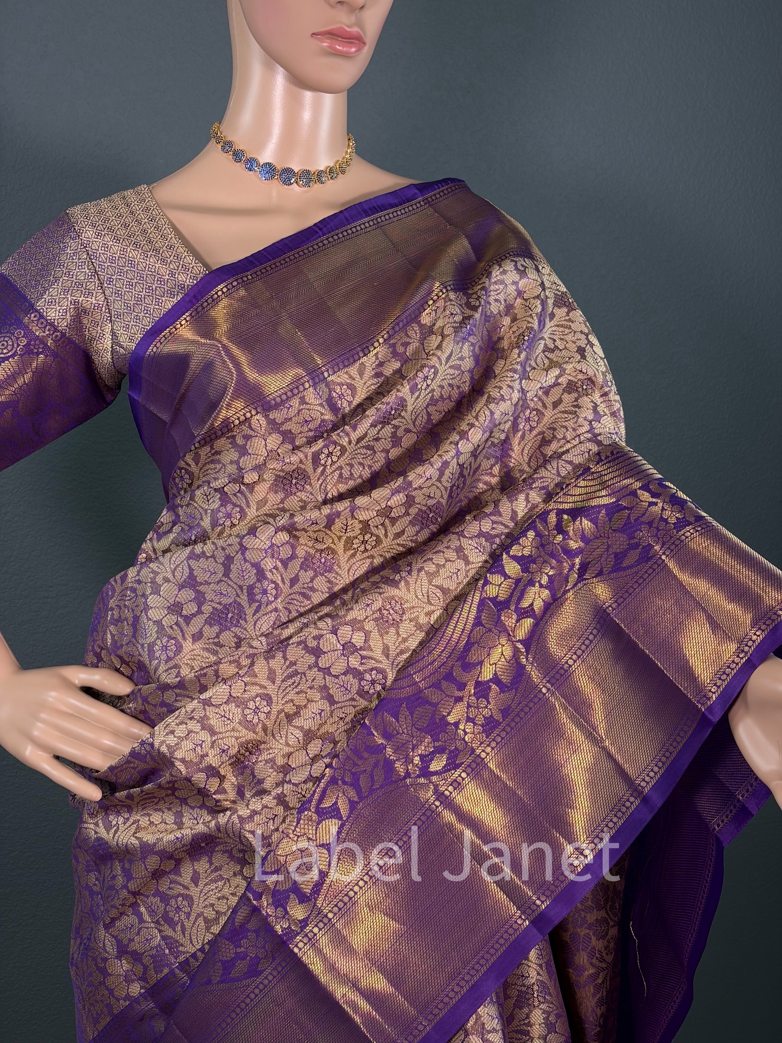 Purple Dream Pattu - Kota silk saree with Blouse
