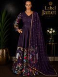 Purple Kalamkari - KALAMKARI Anarkali dress for women(M up to L)