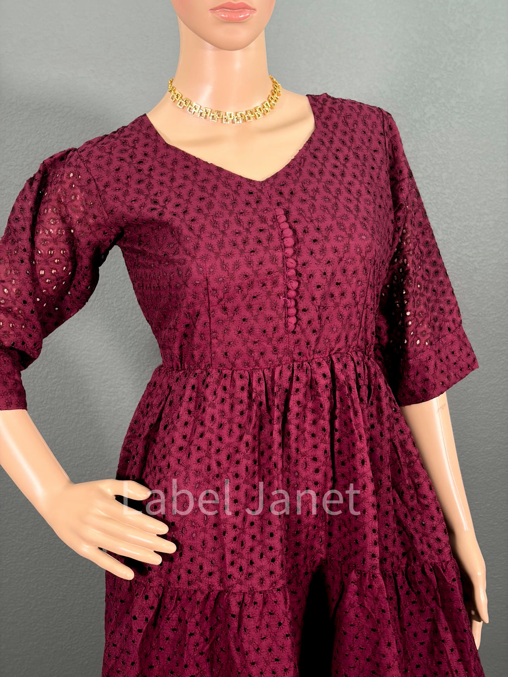 Miss Berry Bloom - Purple Hakoba Maxi Dress (M)