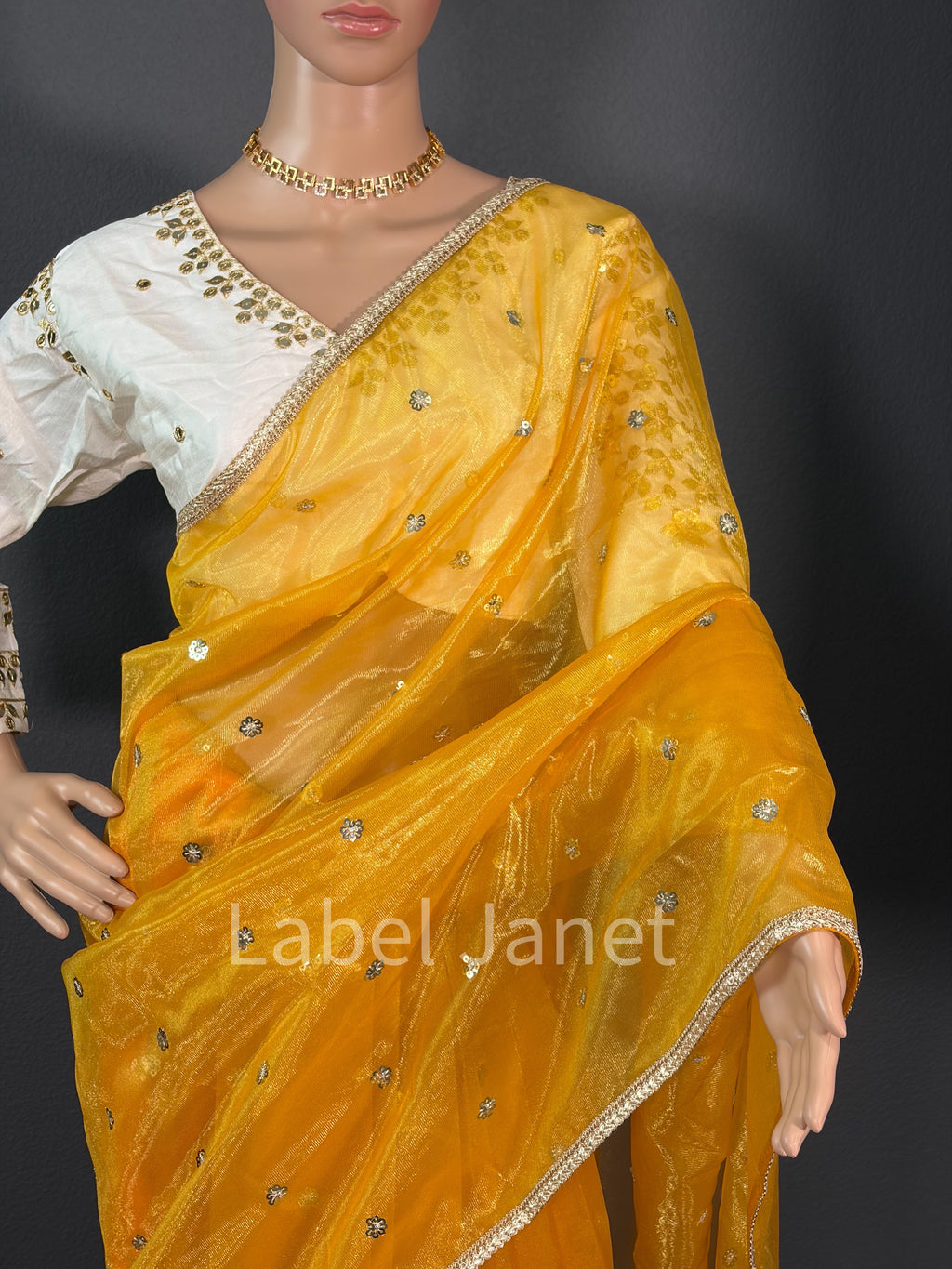 Haldi Happy Saree - jimmy choo saree