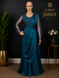 Deep Sea Enchantment - Long gown with Dhuppatta & Belt(M up to L)(L up to XL)
