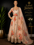 Sundari - Beige Anarkali salwar Kameez for women ( L up to XL)