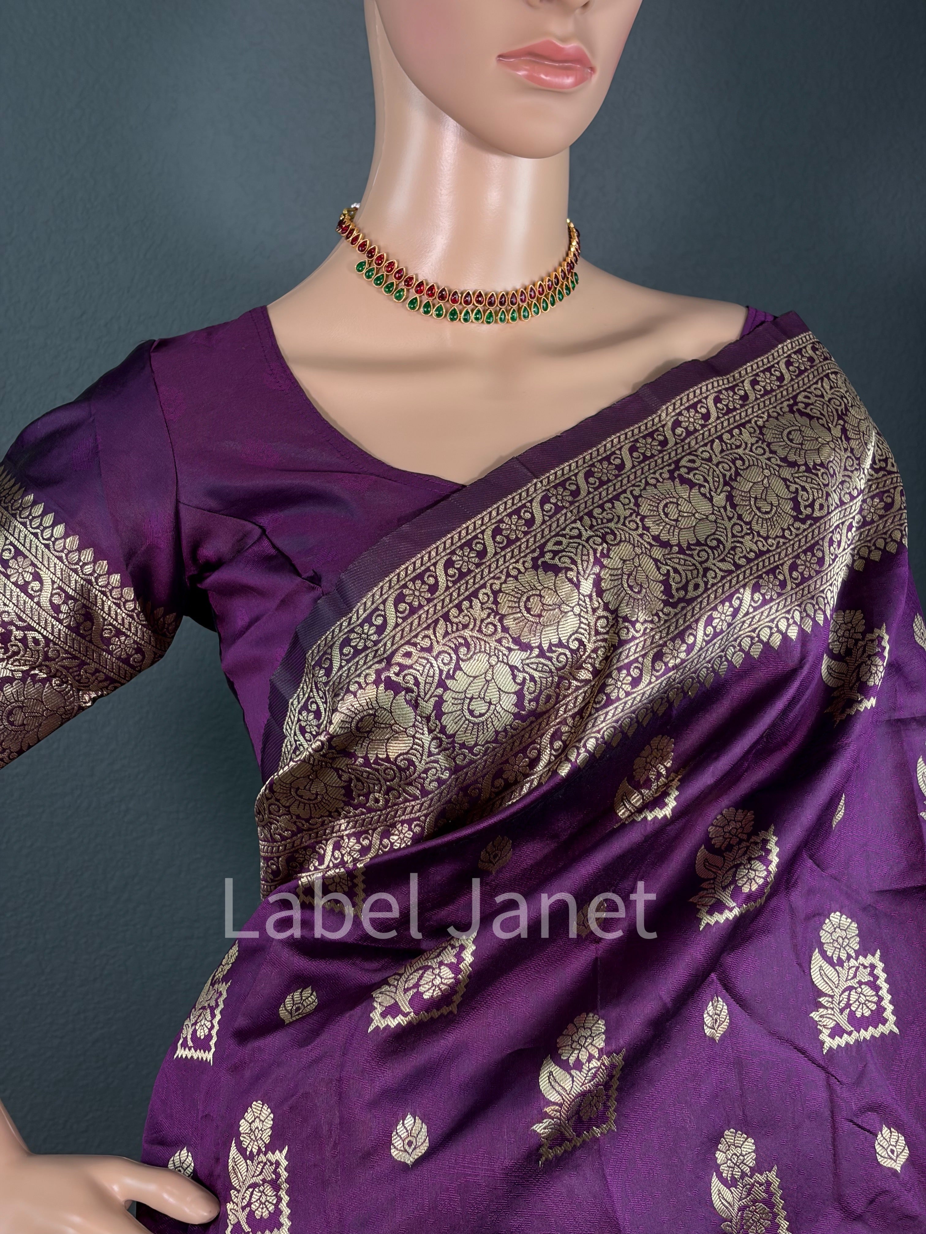 Plum Royale Heritage - Purple Banarasi Saree
