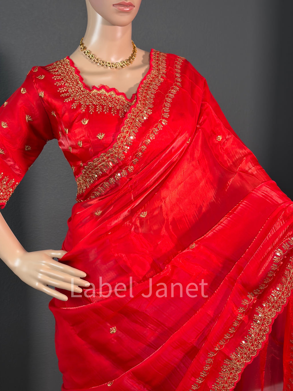 Red Romance - Designer Jimmy Choo saree