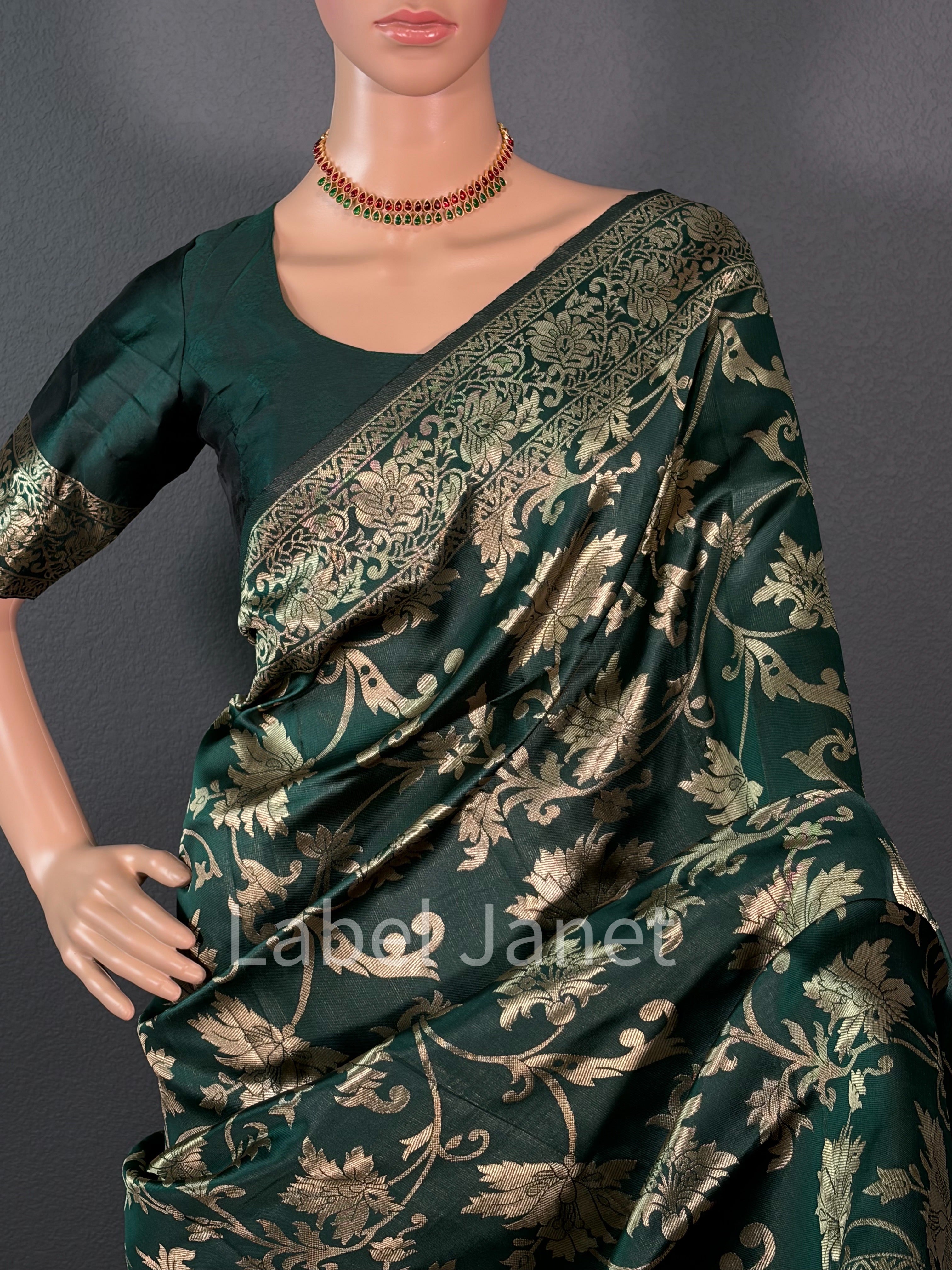 Royal Leaf - Green Banarasi Saree