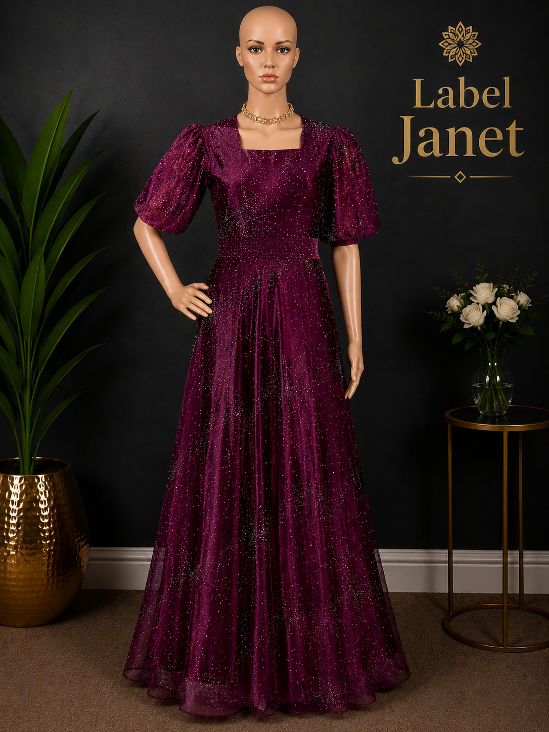 Sparkling Sangria - Maroon Long gown for women (M up to L)