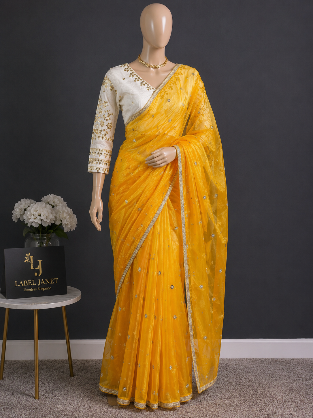 Haldi Happy Saree - jimmy choo saree