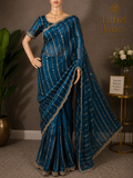 Teal Mirage - Premium Space Silk saree
