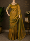 Mustard Mist Pearl - Plain space silk saree