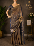 Silver Shadow - Grey Space Silk saree