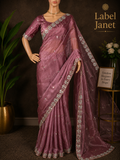 Bubblegum blush - Pink Jimmy Choo saree with blouse