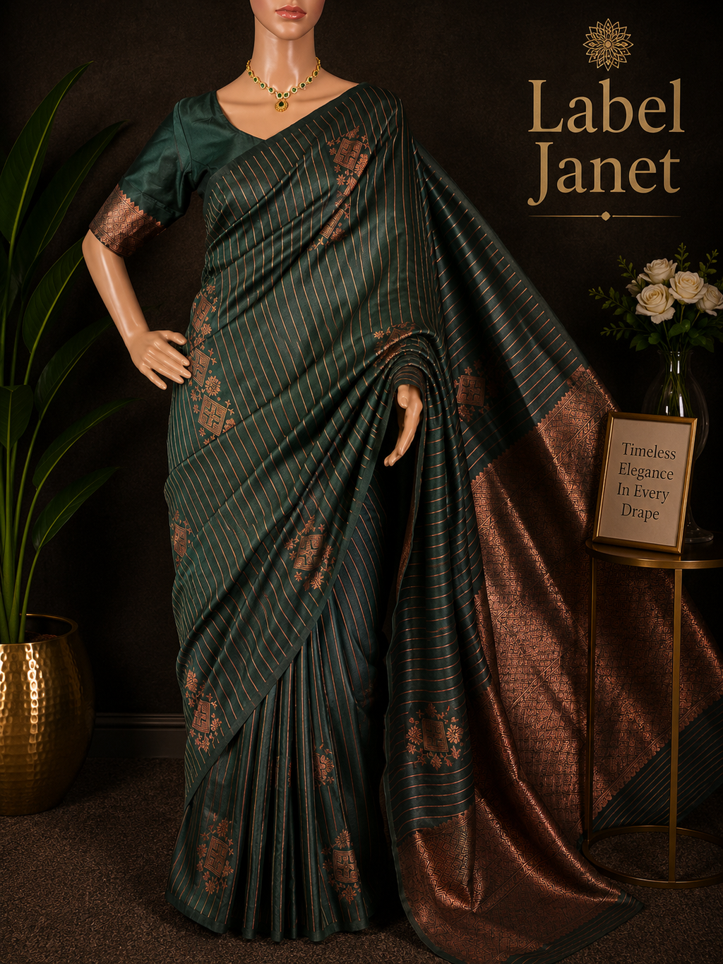 Macha Mood Drape - Green soft silk saree