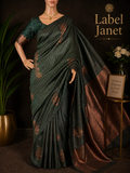 Macha Mood Drape - Green soft silk saree