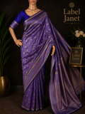 Ocean Crown - Blue Banarasi Saree