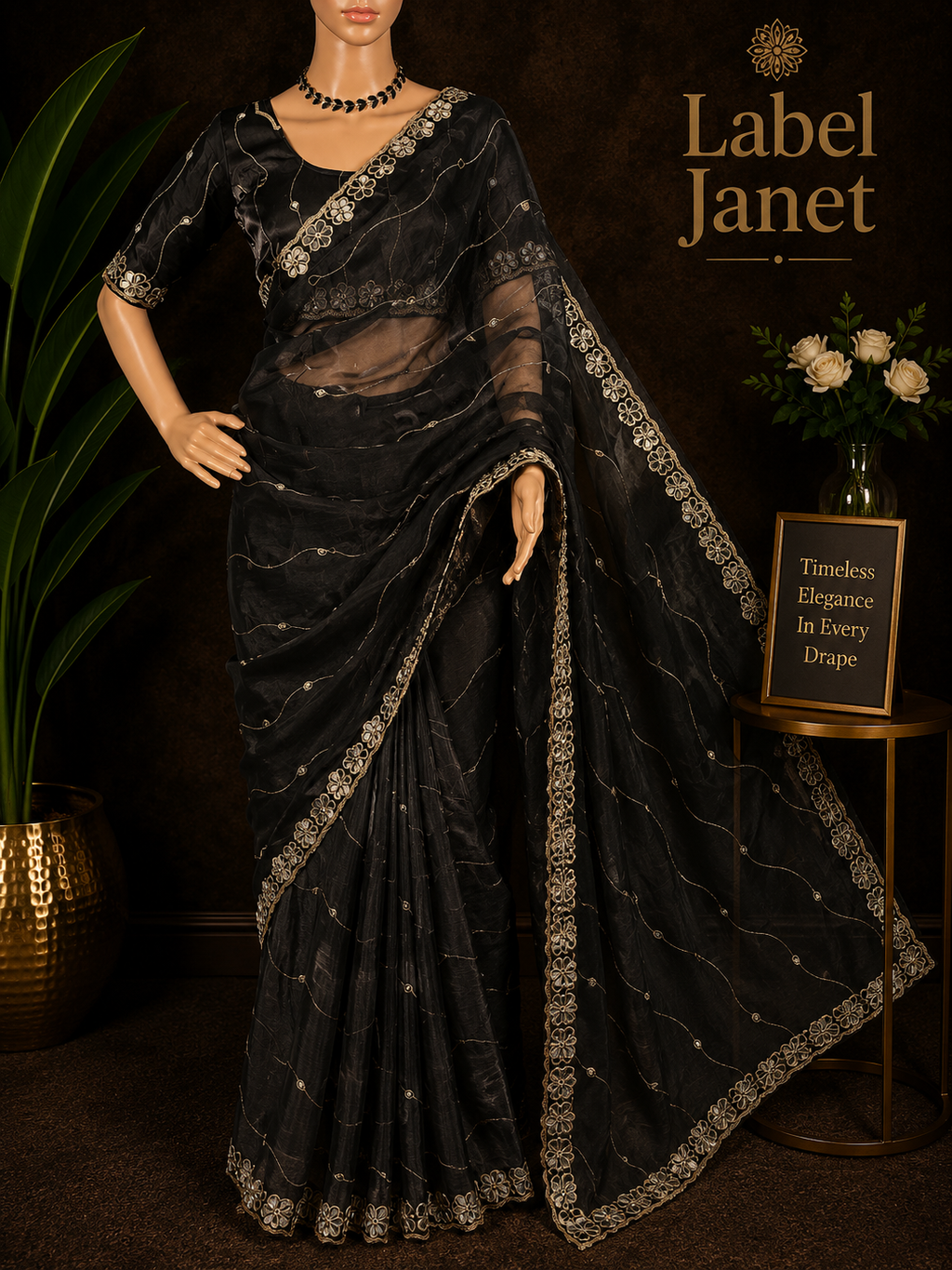 Black Magic Float Saree - Jimmy choo saree