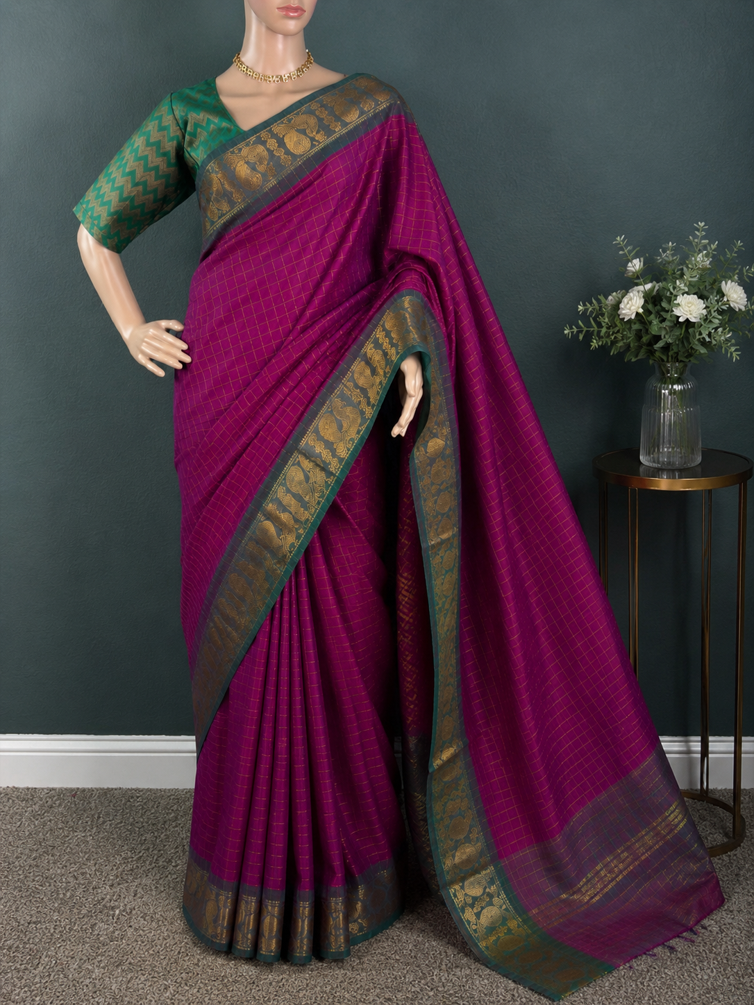 Cool Cotton Diva - Chettinadu cotton saree with blouse