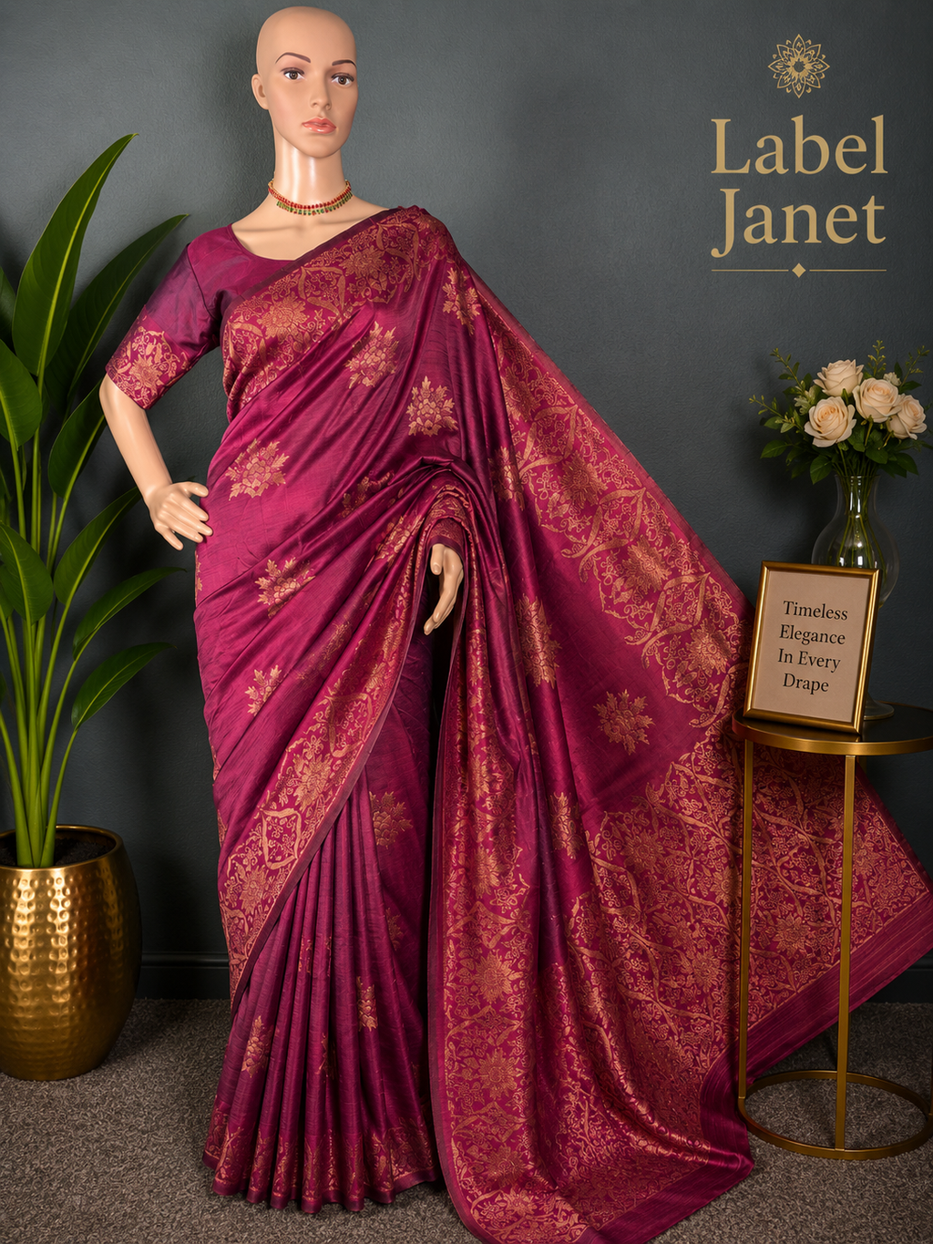 Rajwadi Maroon Pattu - Banarasi silk saree with blouse