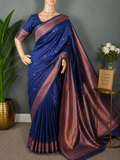 Blue Bliss Bhutta Weave - Banarasi silk saree