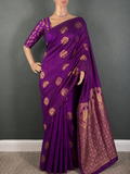 Soft Violet Breeze - Soft silk saree with blouse