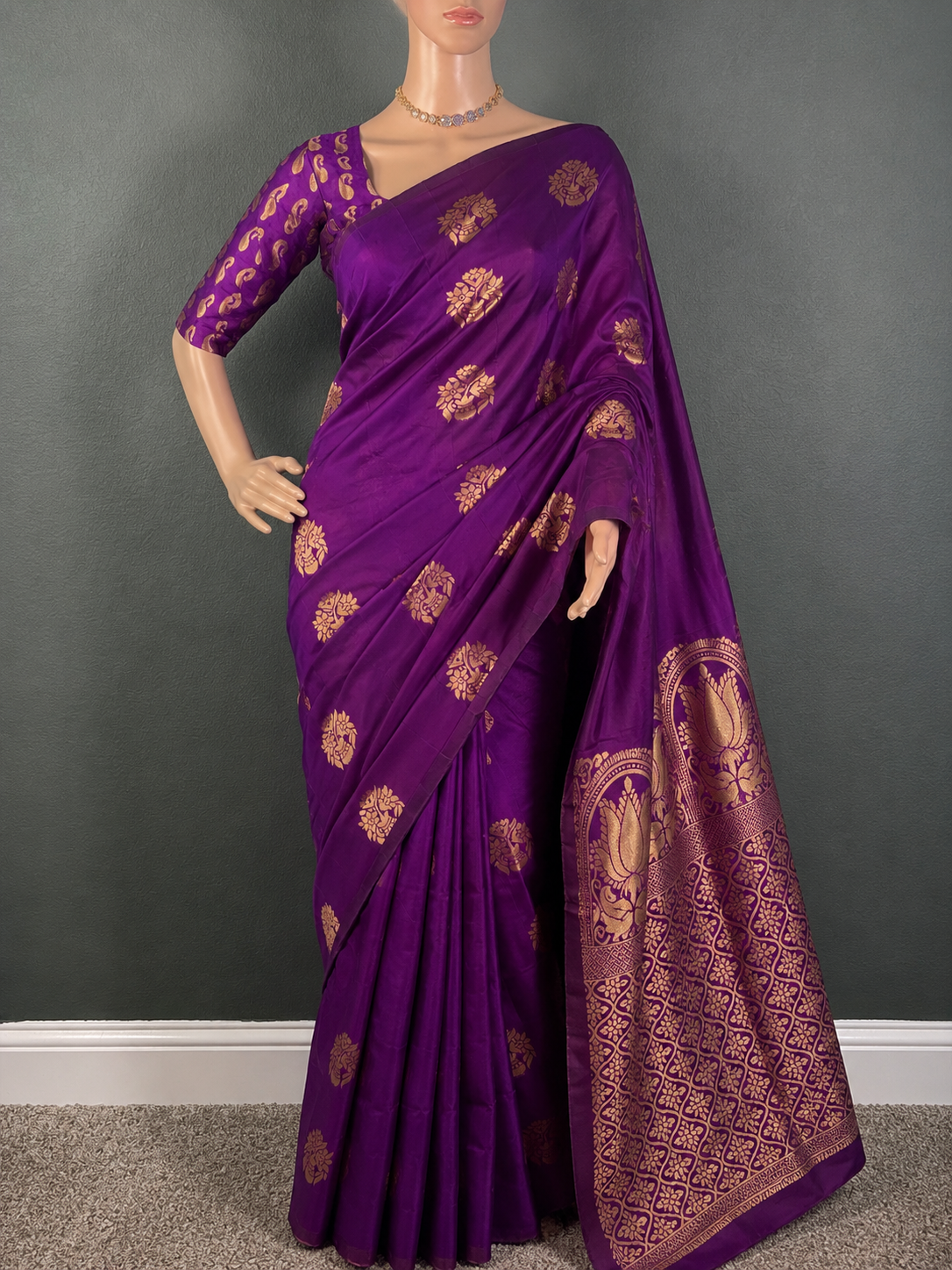 Soft Violet Breeze - Soft silk saree with blouse