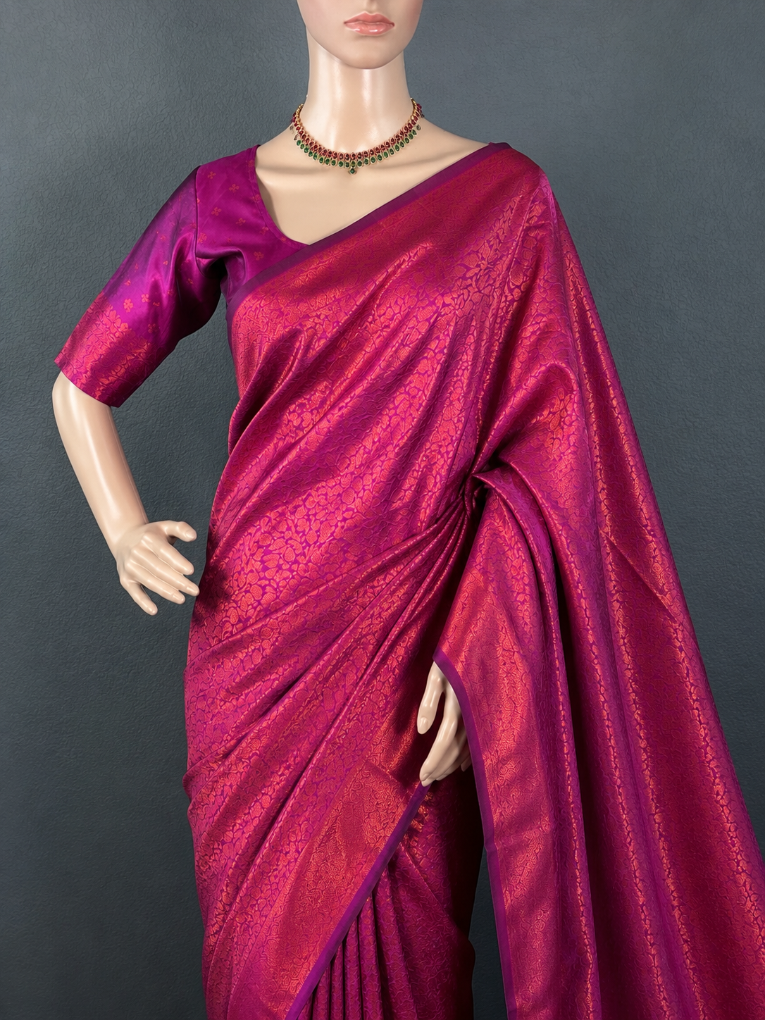 Maroon Mangalyam Silk - Kanjipuram Silk saree with blouse
