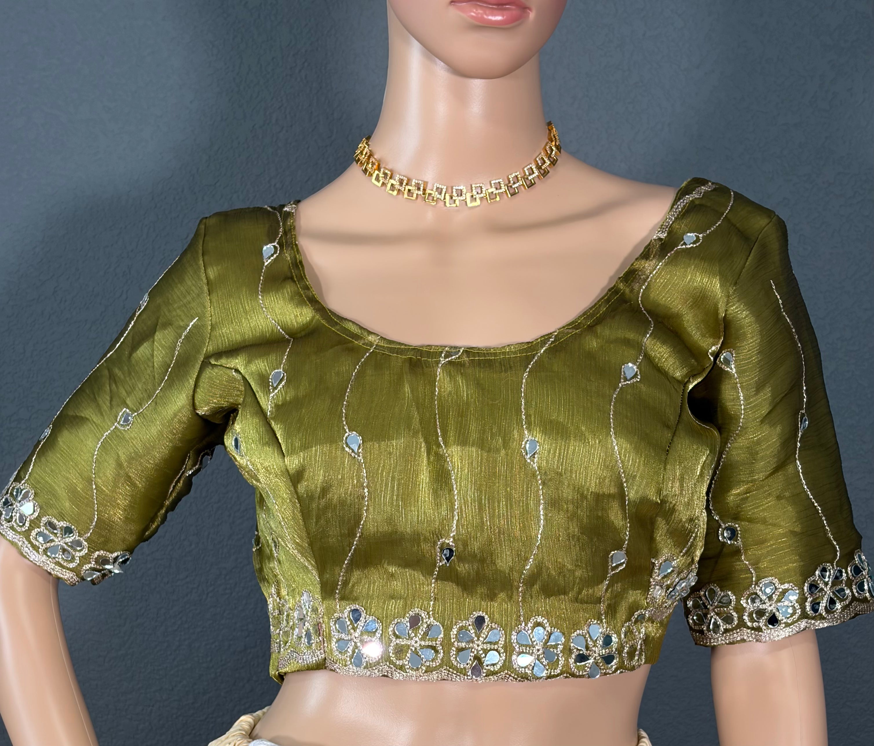 Olive Obsession✨ - Green Jimmy Choo saree with blouse