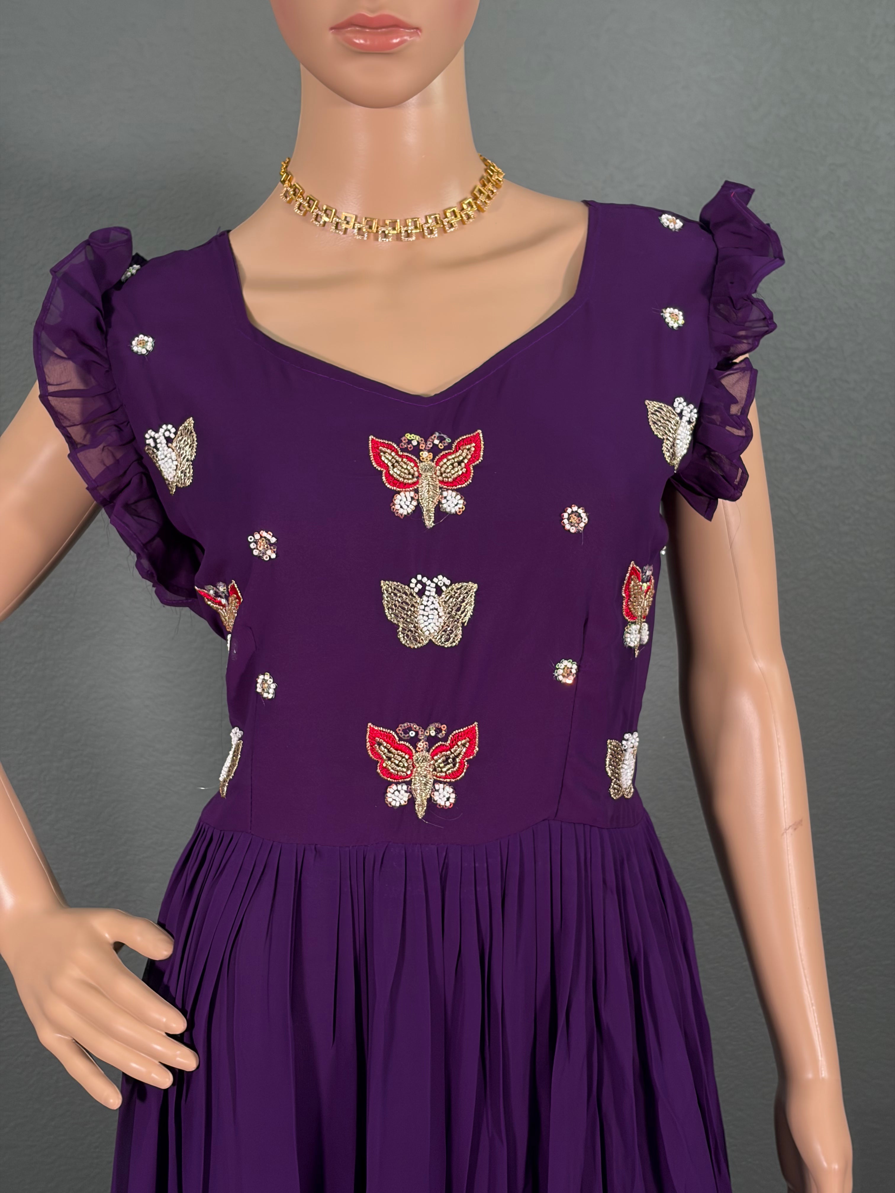 Purple Wing - Purple Georgette Maxi (M up to L)