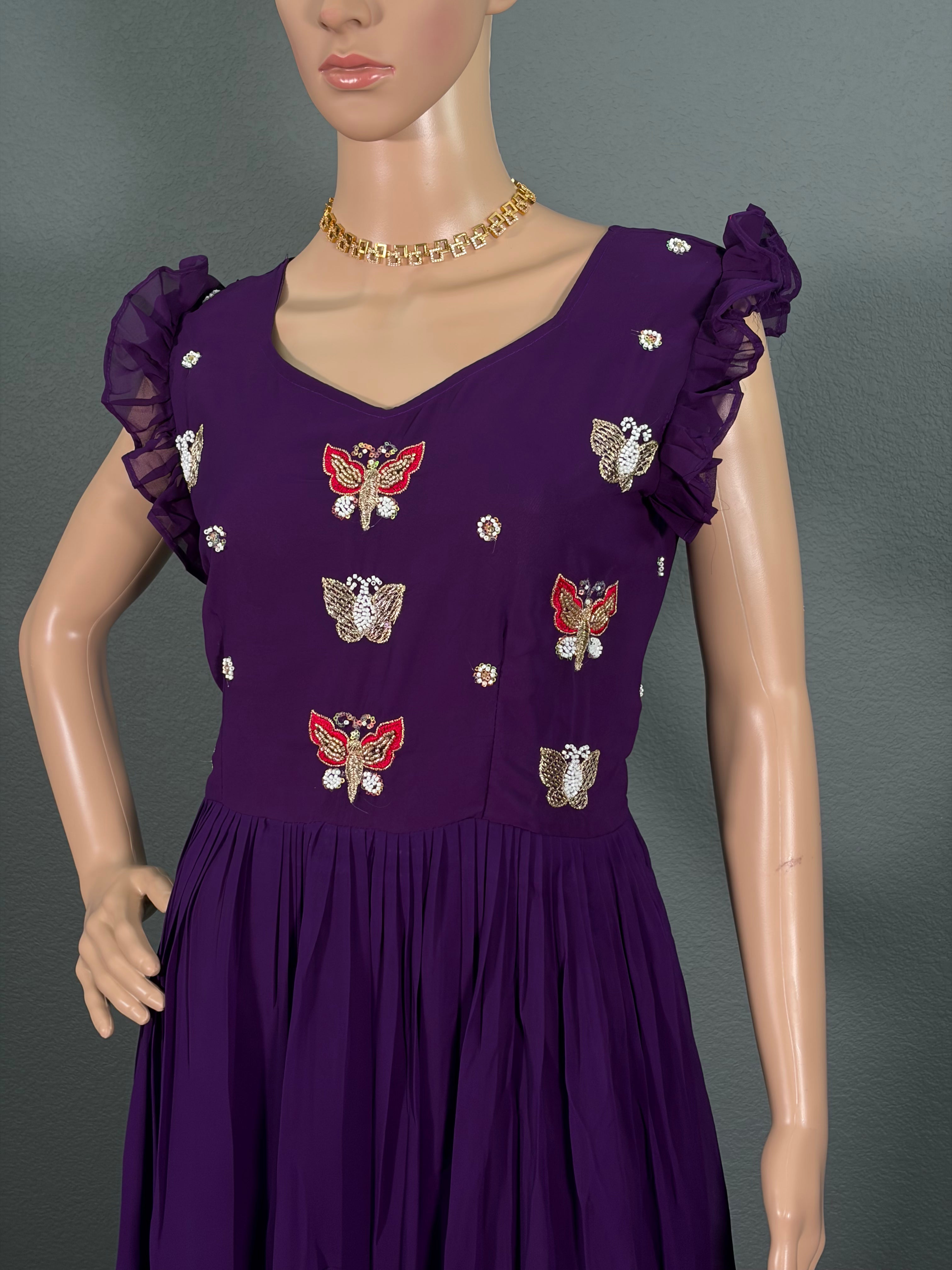 Purple Wing - Purple Georgette Maxi (M up to L)