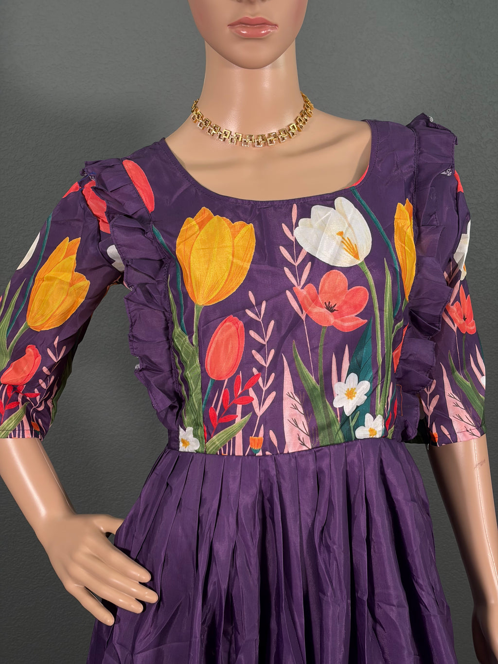 Purple Tulip - Satin Maxi Dress (M up to L)