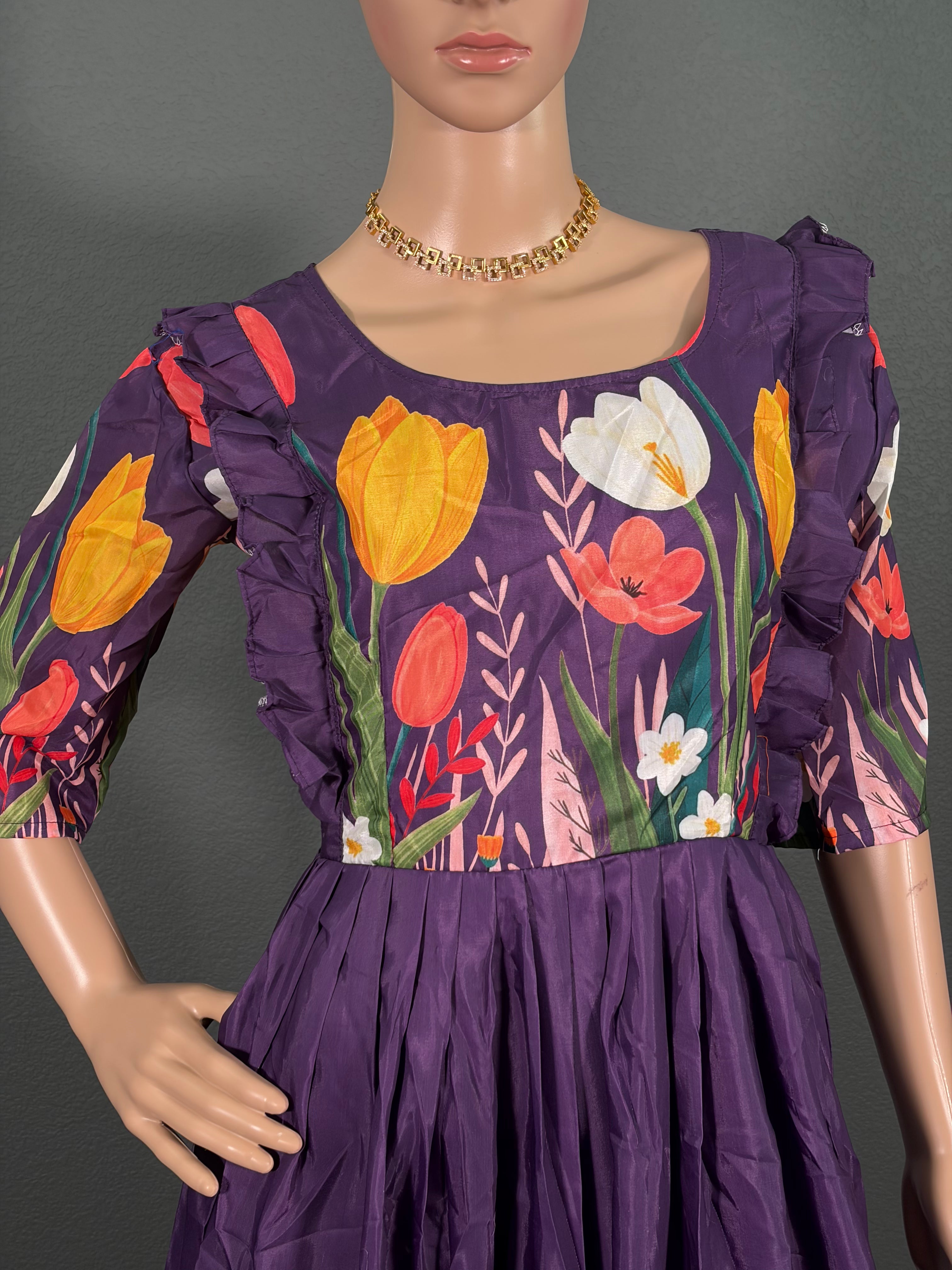 Purple Tulip - Satin Maxi Dress (M up to L)