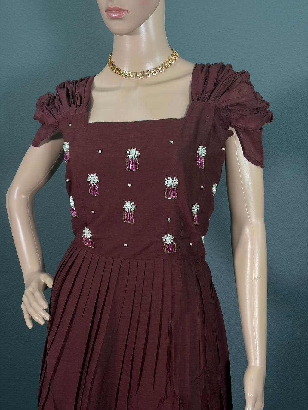 Berry Bliss - Cotton Maxi Dress (M  up to L)(L up to XL)