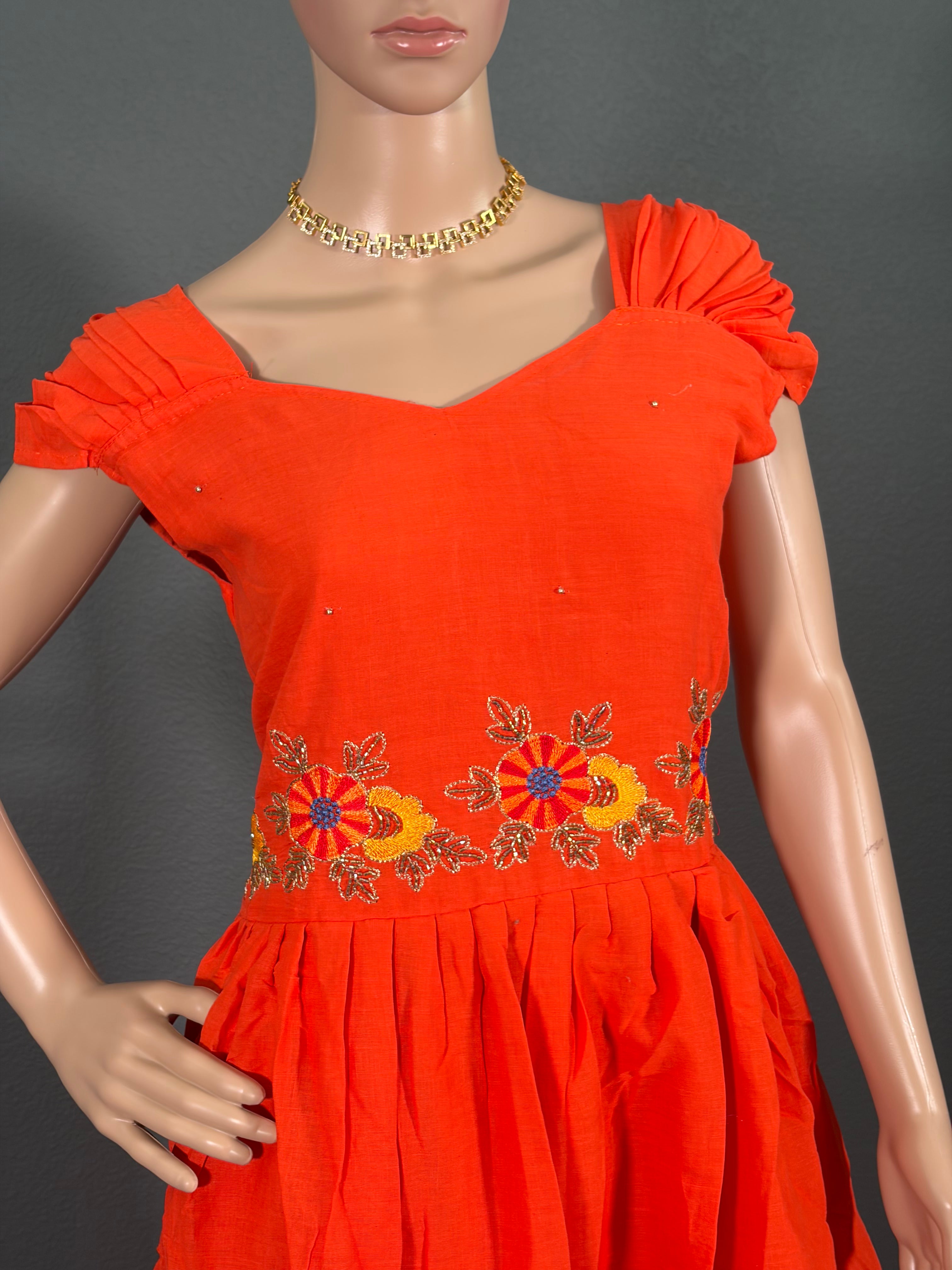 Tangerine Tango - Orange Cotton Maxi (M up to L)