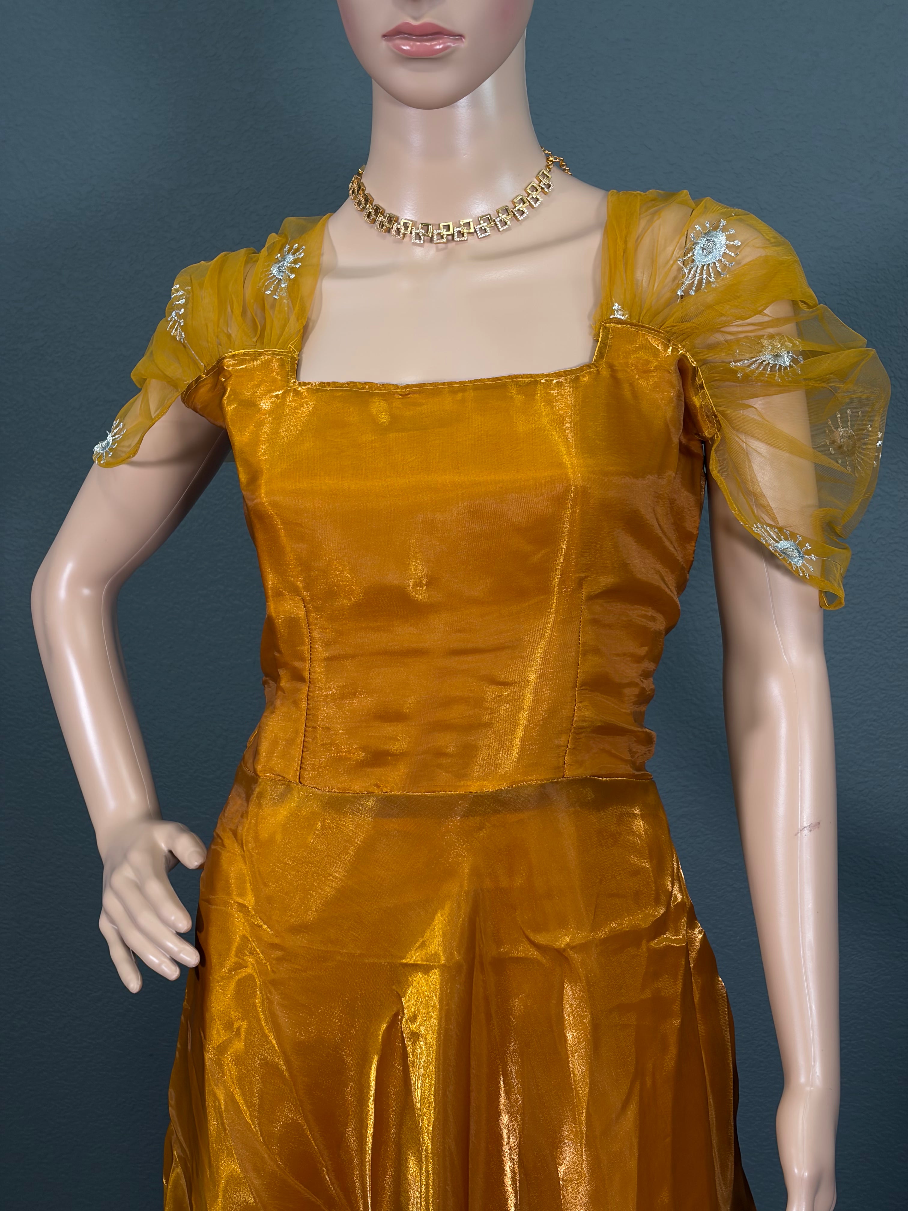 Mustard Moonlight - Satin Maxi for women (M up to L)