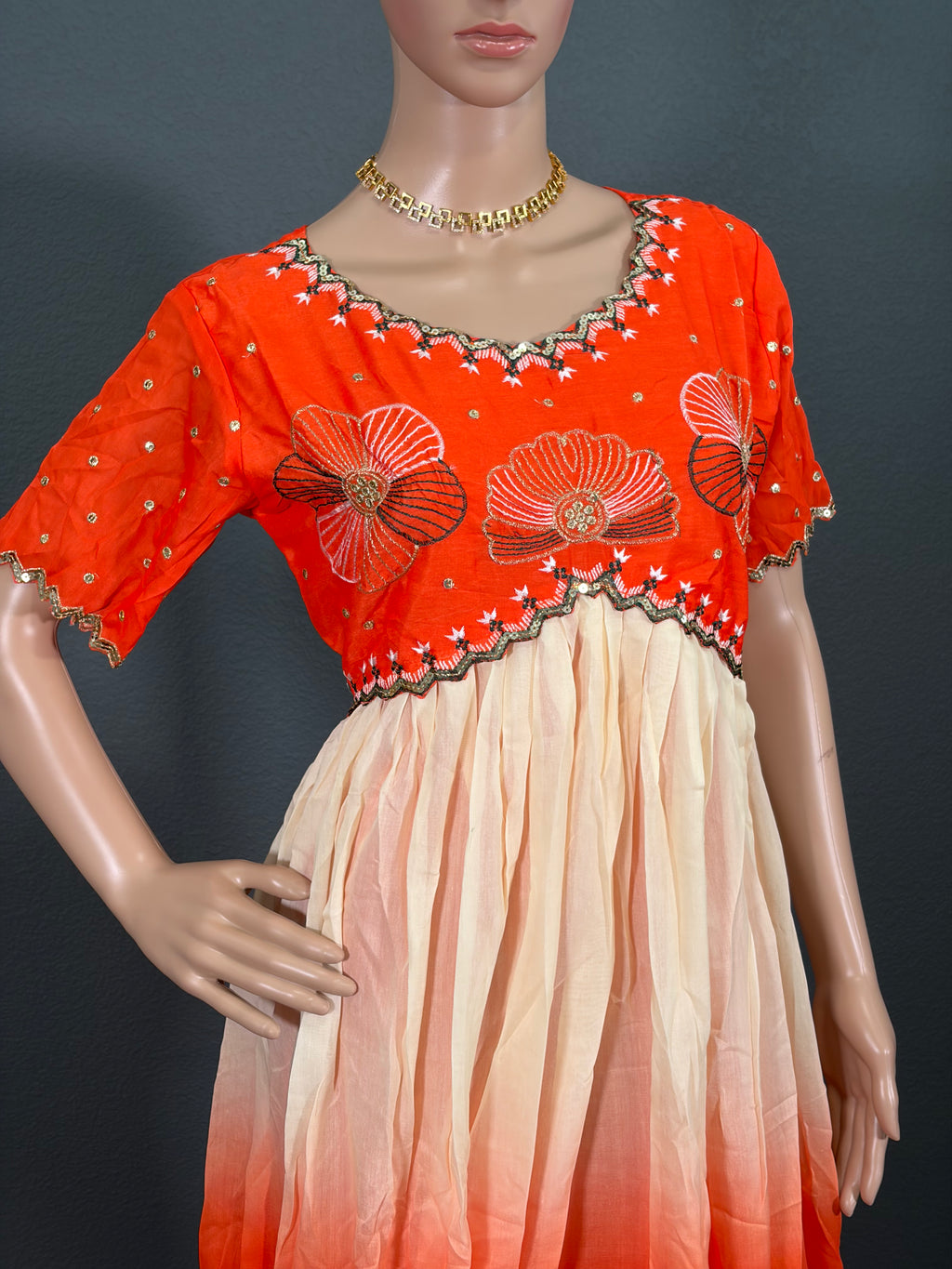 Tropical Sunset - Dual Shaded Maxi Dress (L - XL)