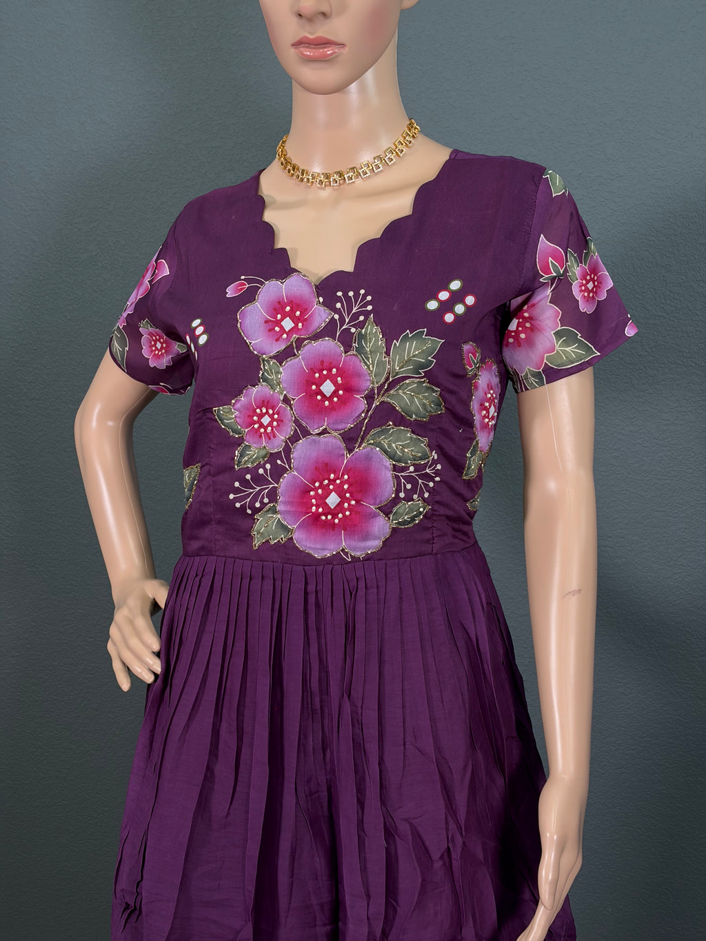 Plum Petal Princess - Cotton Maxi for Women( M- L)
