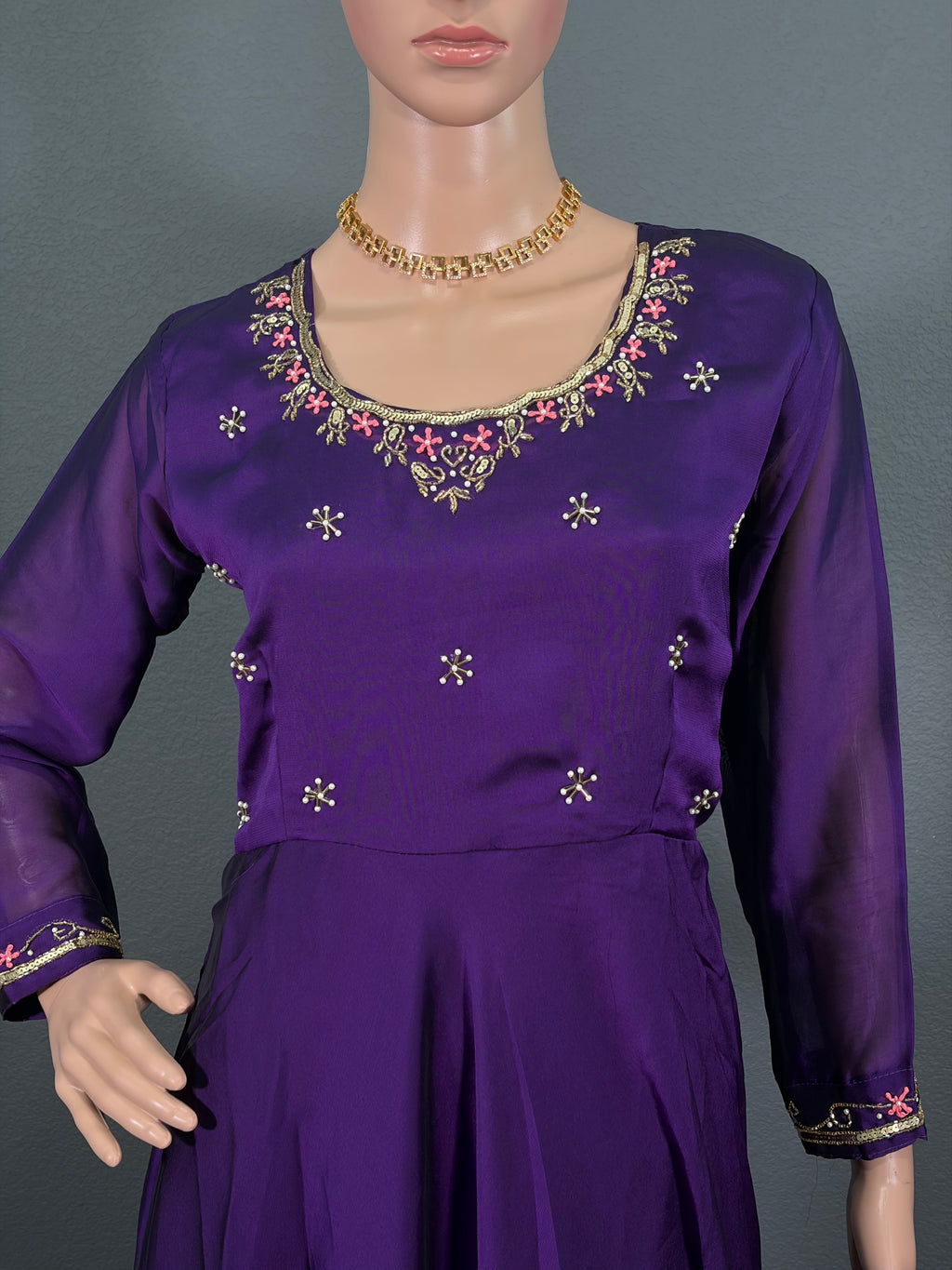 Mystic Violet Charm - Anarkali Gown for women ( L up to XL)