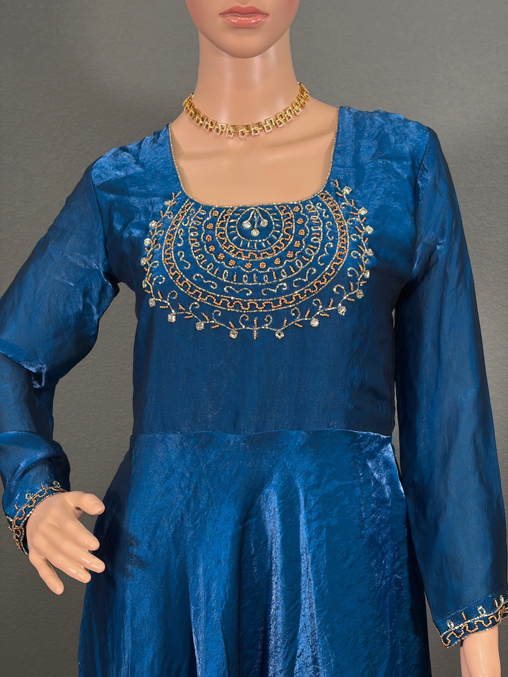 Neeraja - Teal Blue Anarkali Gown for women (M up to L)