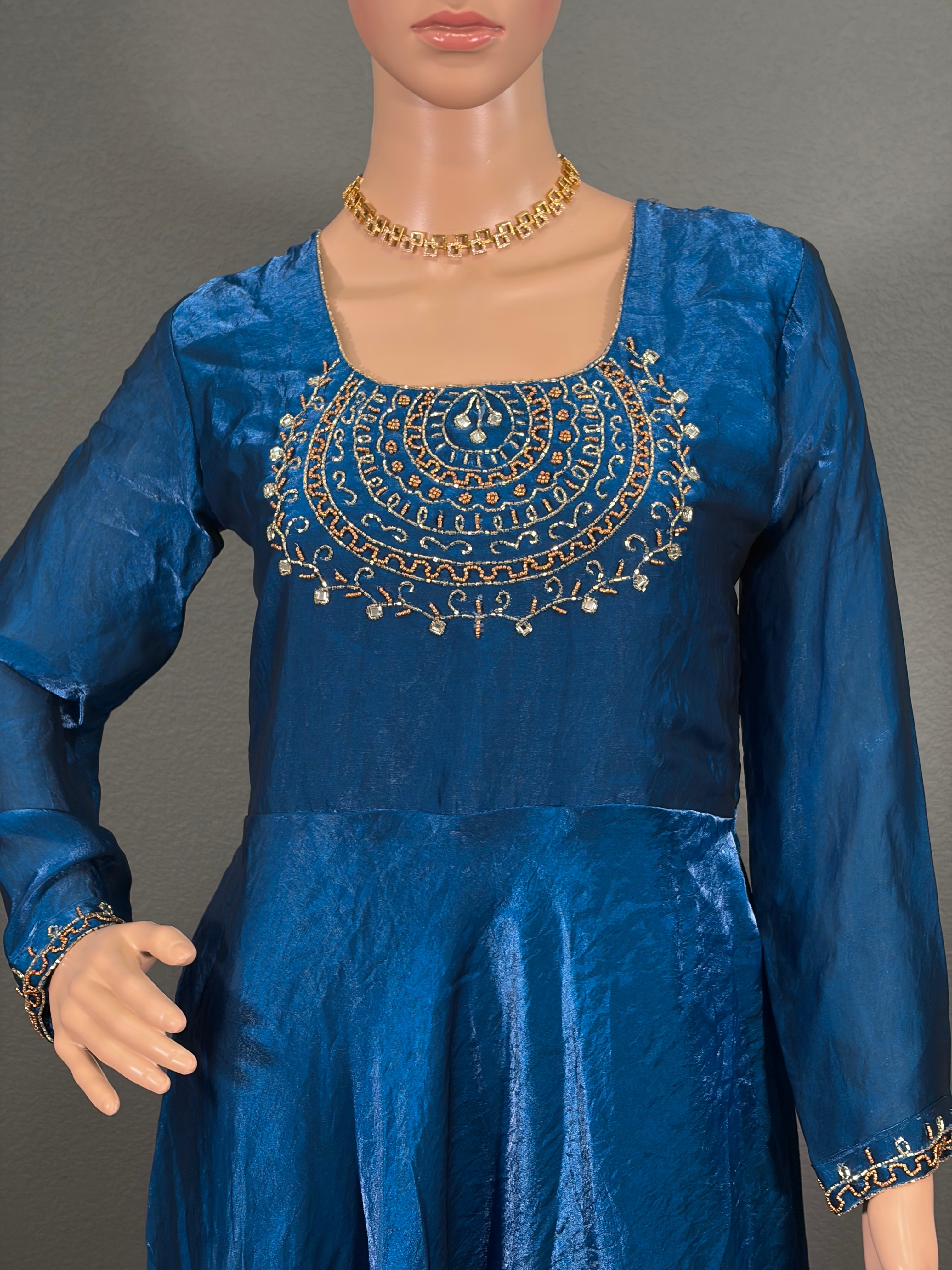 Neeraja - Teal Blue Anarkali Gown for women (M up to L)