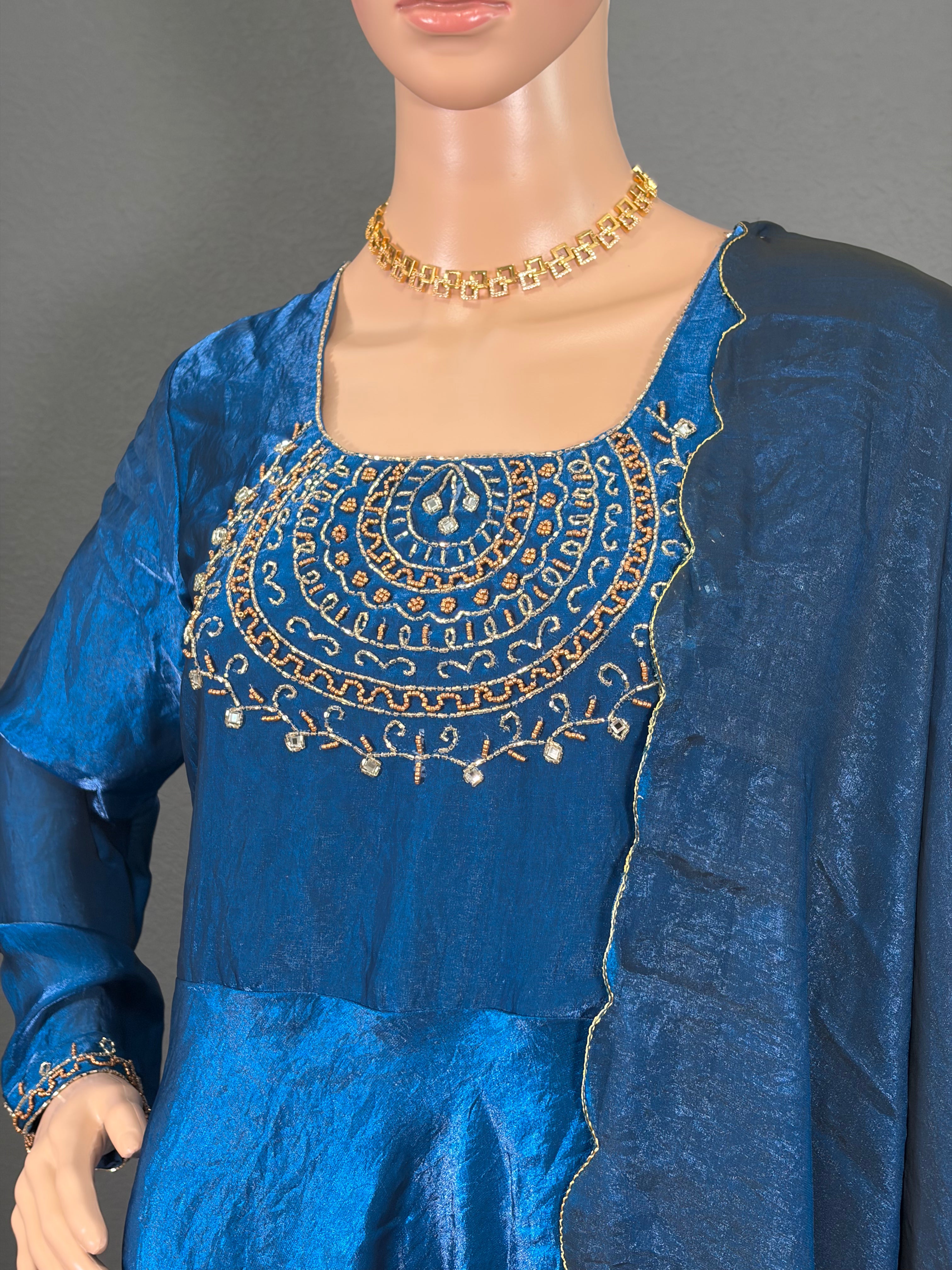 Neeraja - Teal Blue Anarkali Gown for women (M up to L)