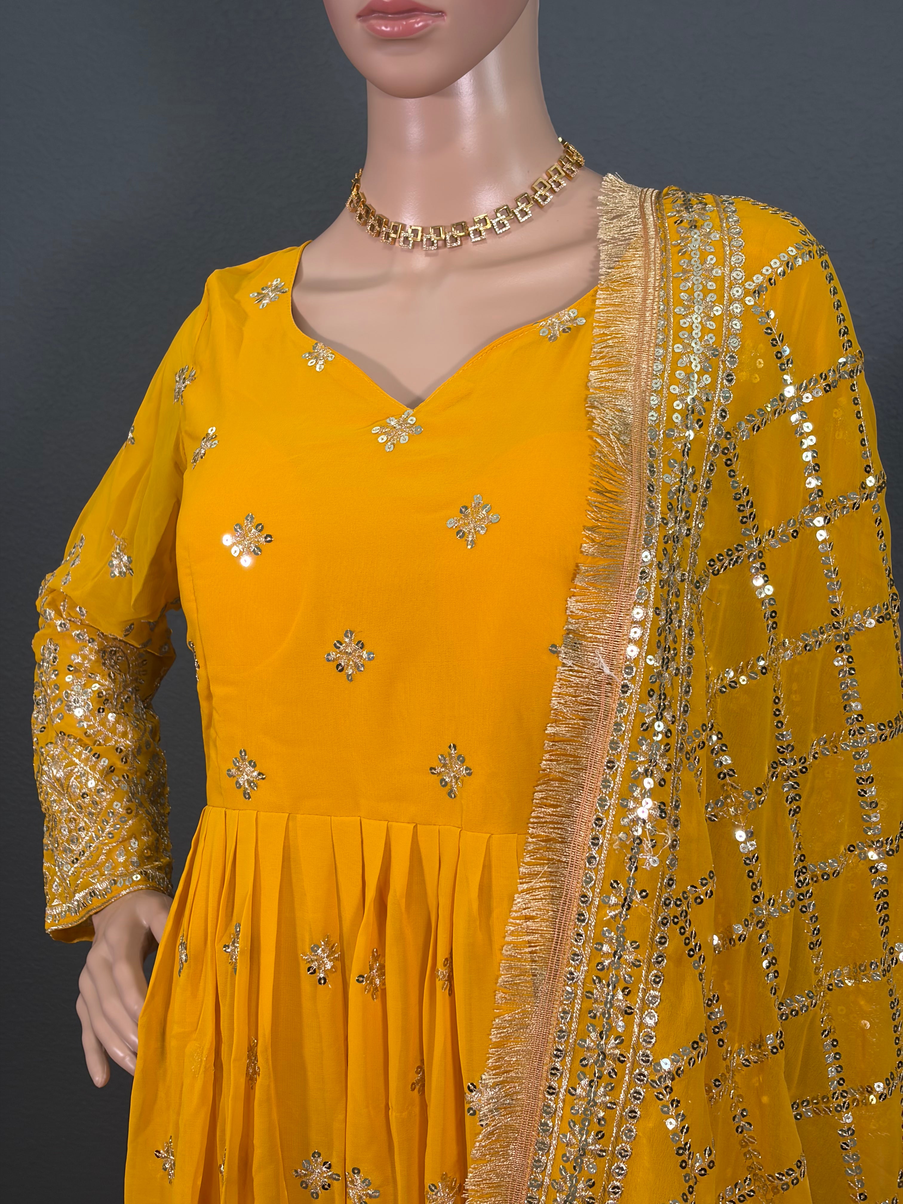 Sunshine - Yellow Anarkali Gown for Women (M up to L)