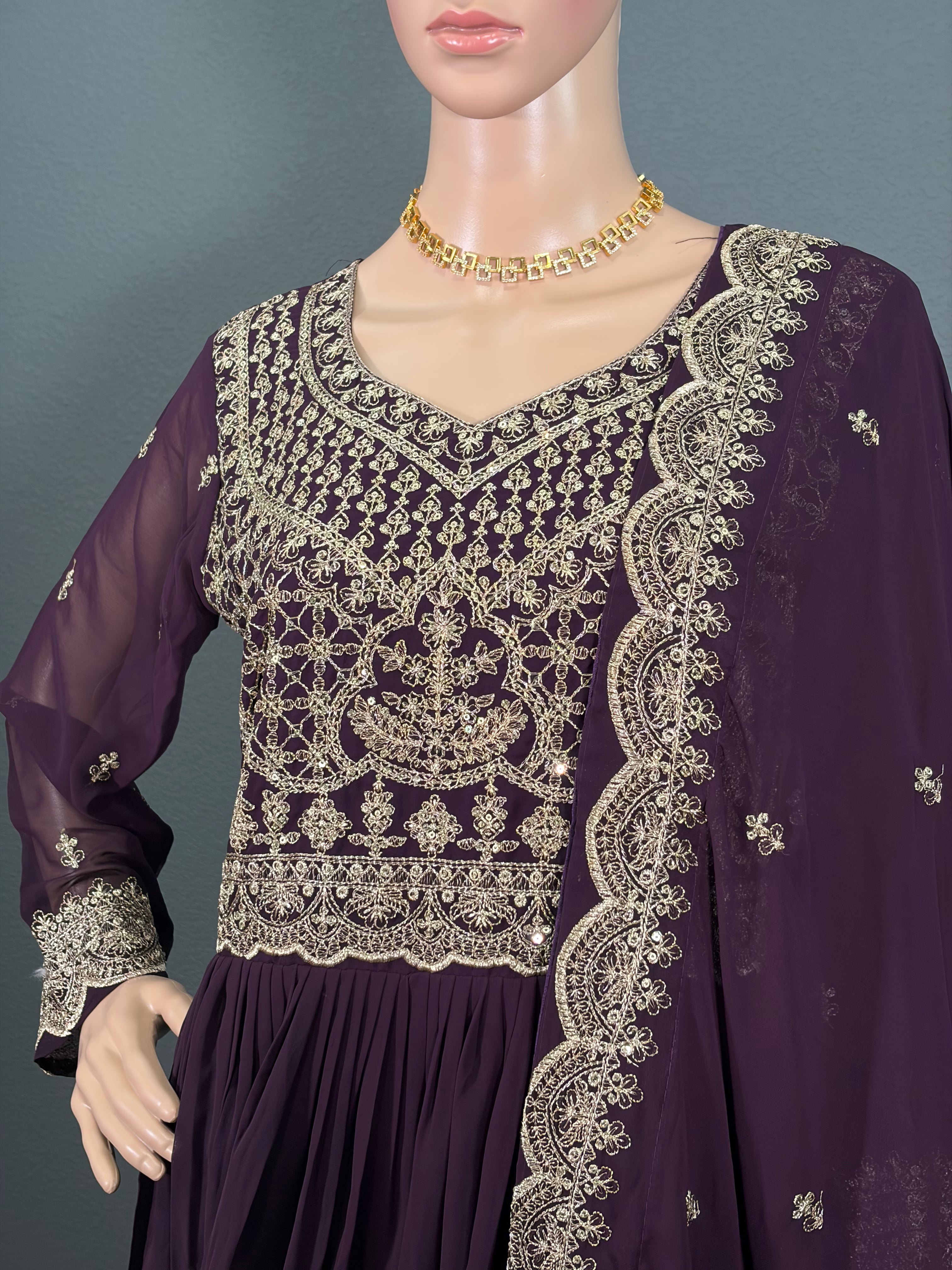 Aadhira - Purple Anarkali Gown for women,(M up to  L)(L up to XL)