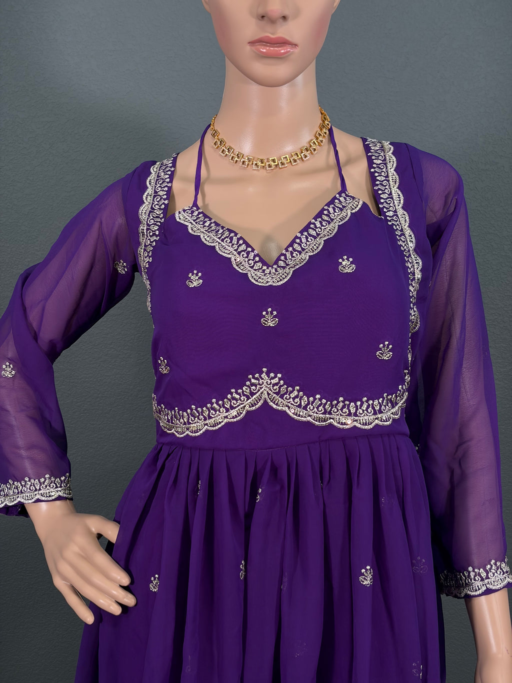 Mayura - Purple Anarkali gown for women (XL - 42")