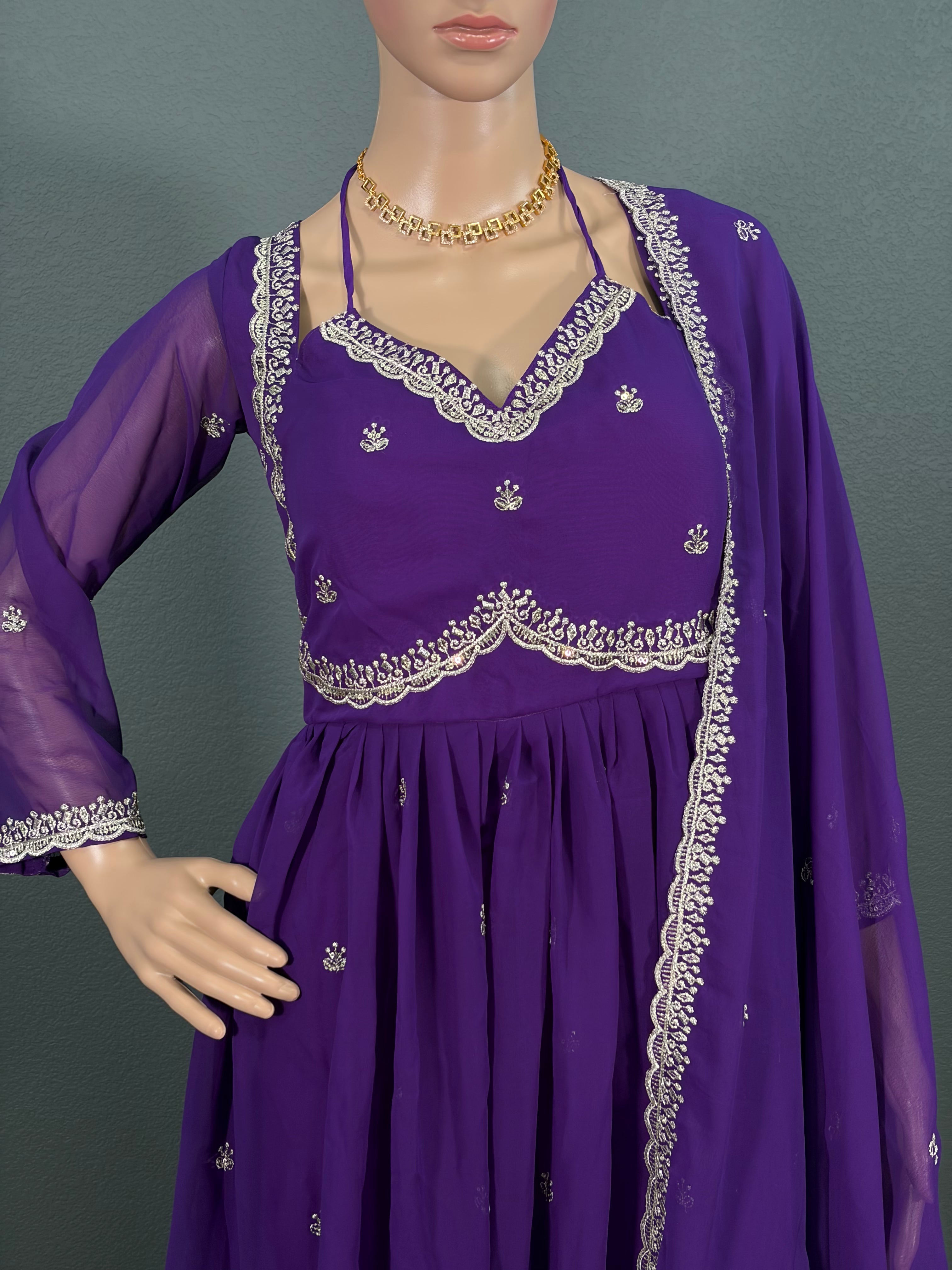 Mayura - Purple Anarkali gown for women (XL - 42")