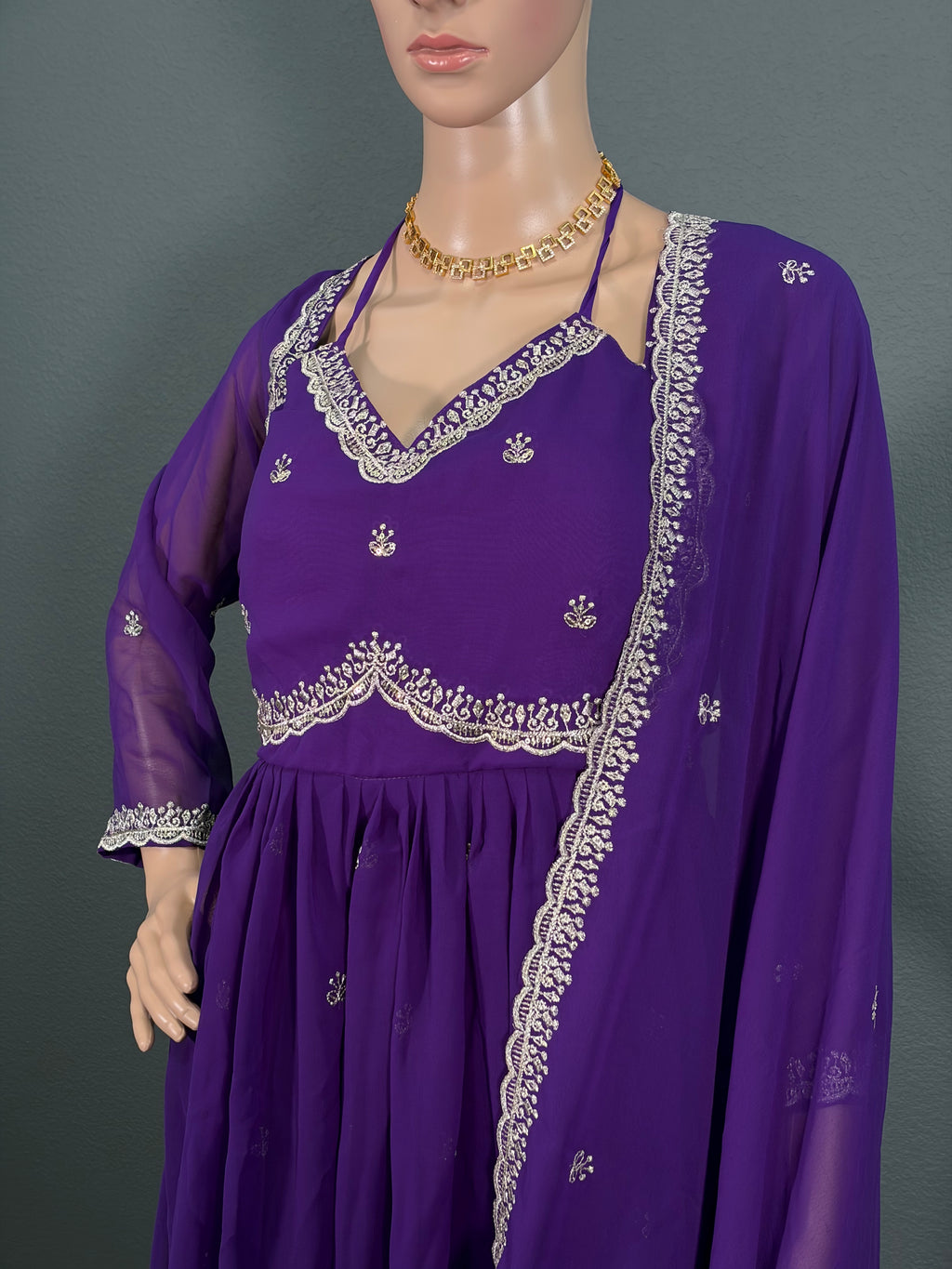 Mayura - Purple Anarkali gown for women (XL - 42")