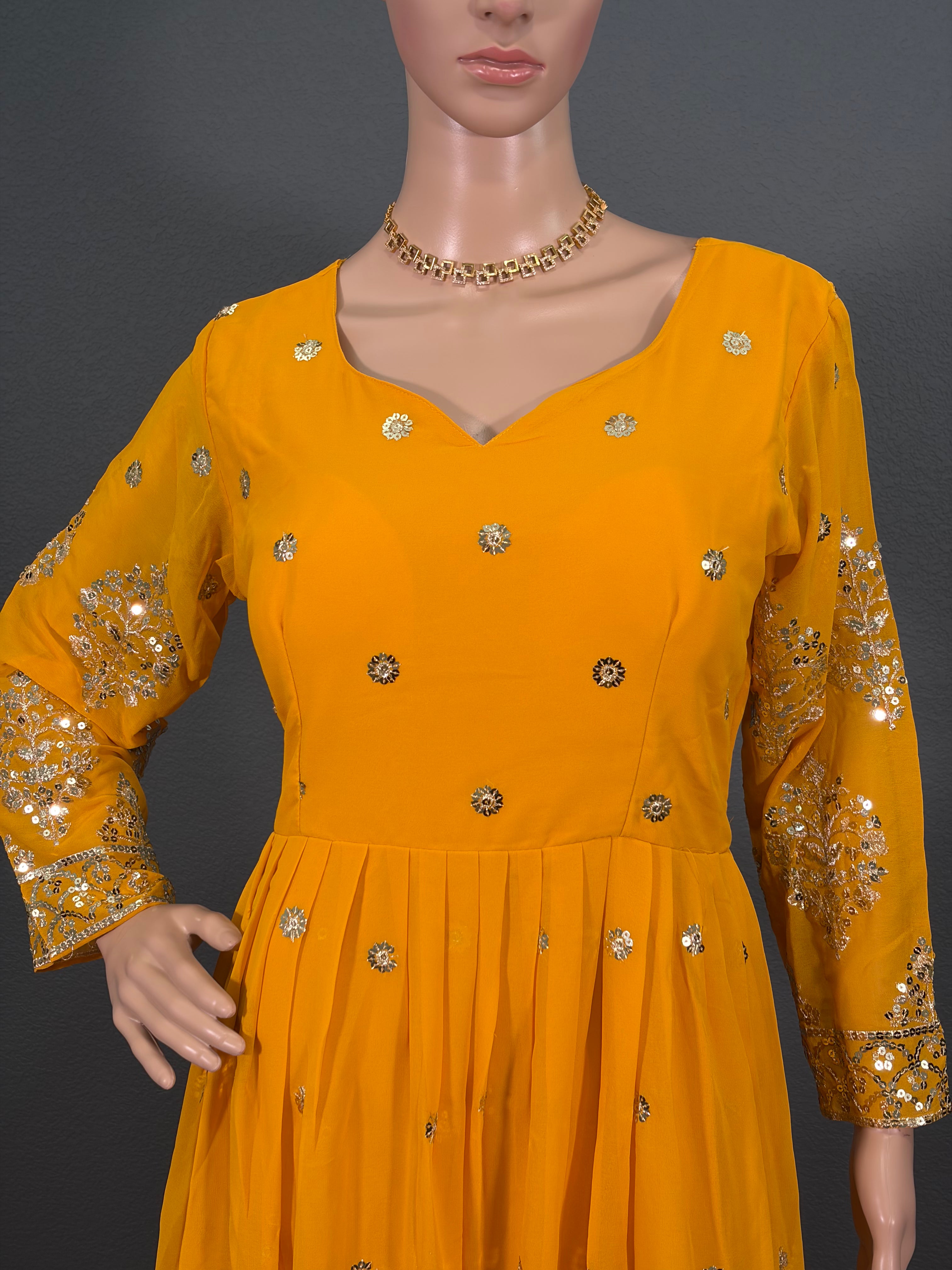 Sunflower - Yellow Anarkali Gown for women (L up to XL)