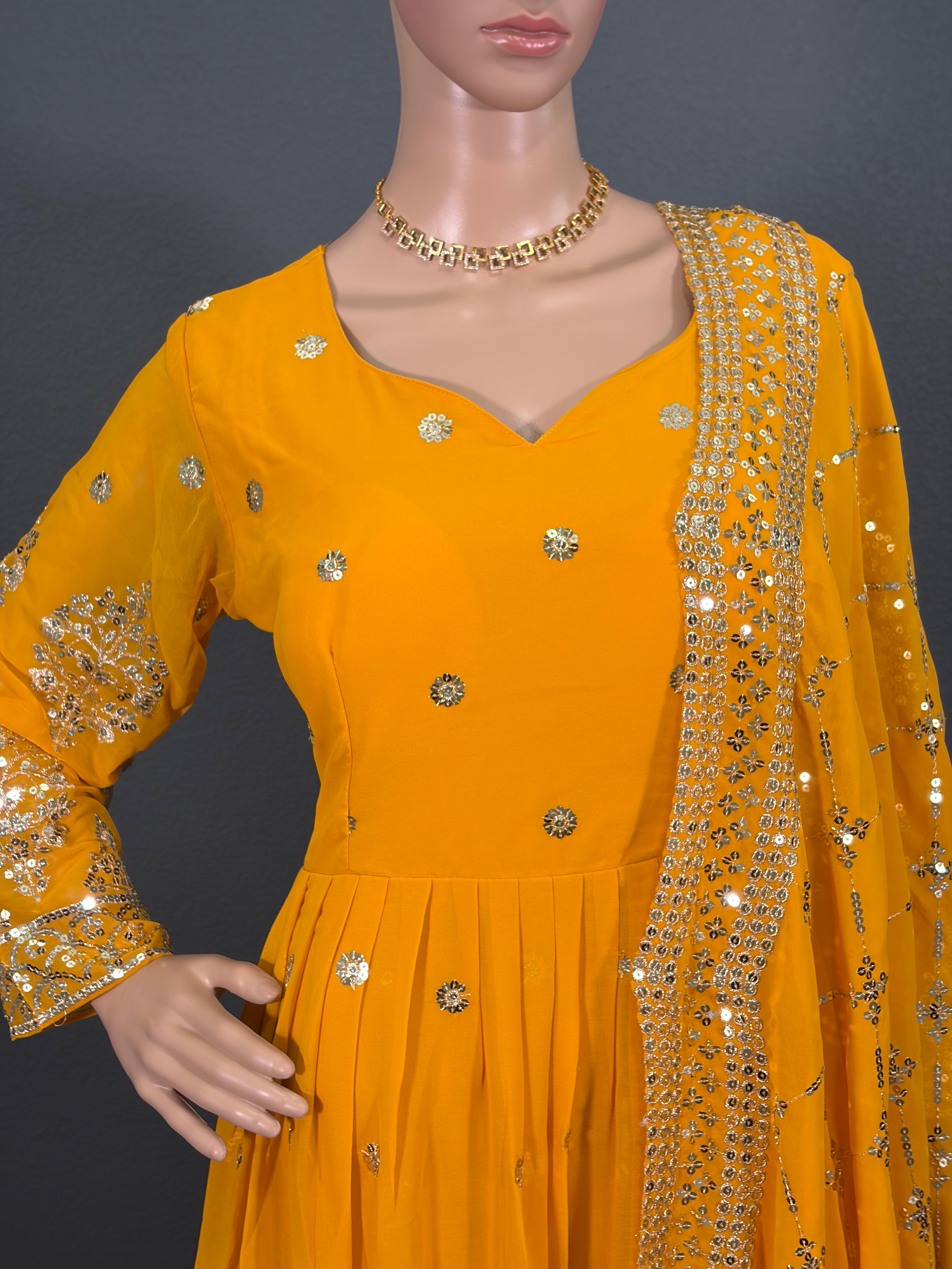 Sunflower - Yellow Anarkali Gown for women (L up to XL)