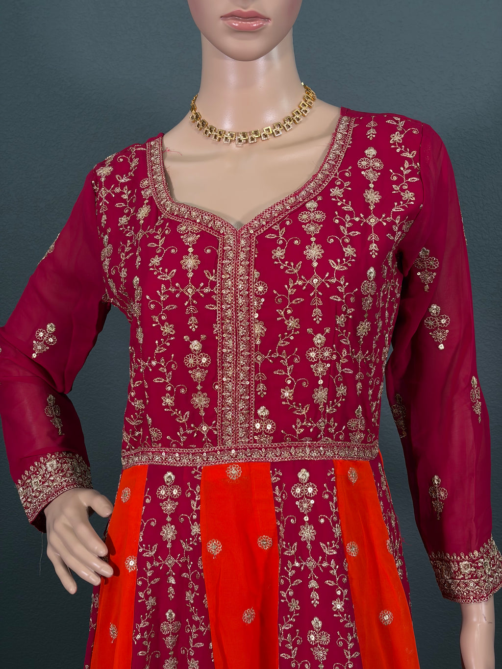 Kesari Rani - Designer Anarkali Gown fo women (M up to L)