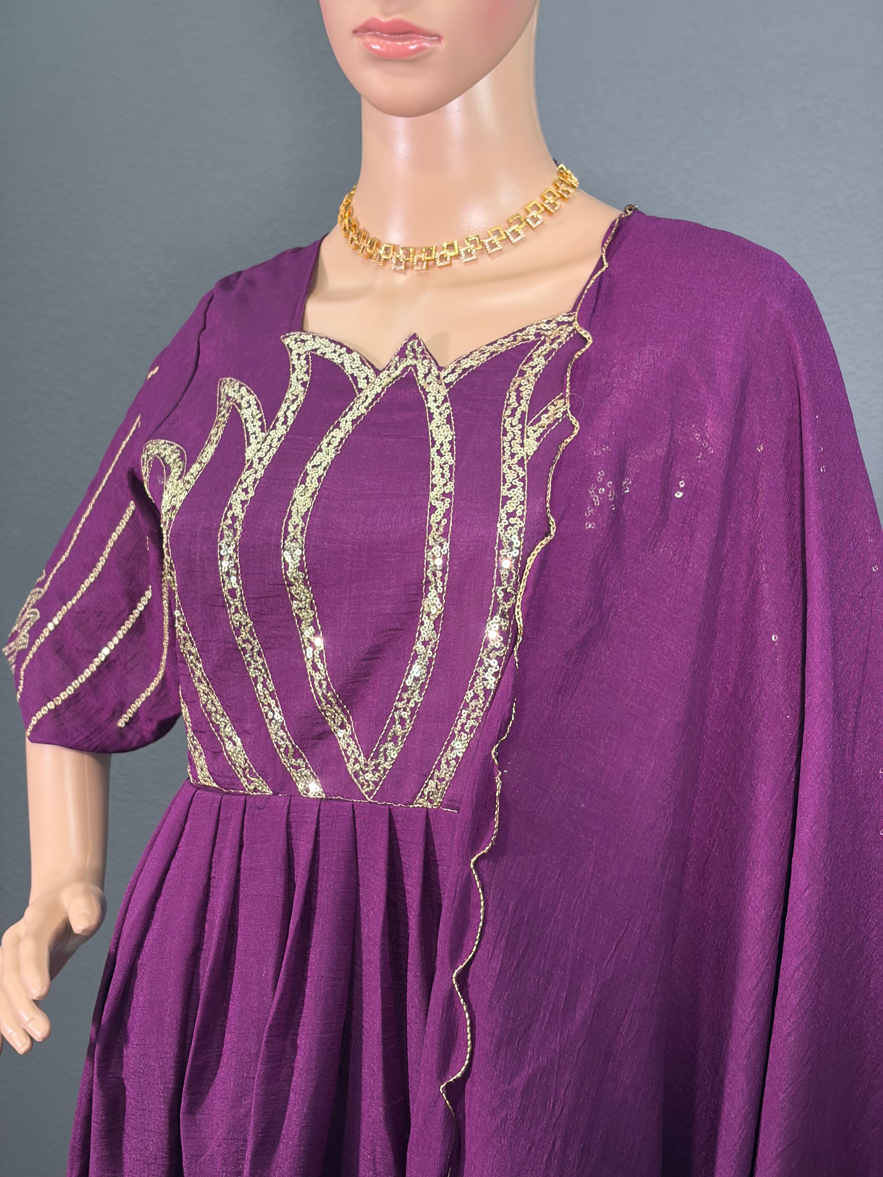 Lilac Lotus - Cotton Anarkali Gown with shawl for women (M up to L)