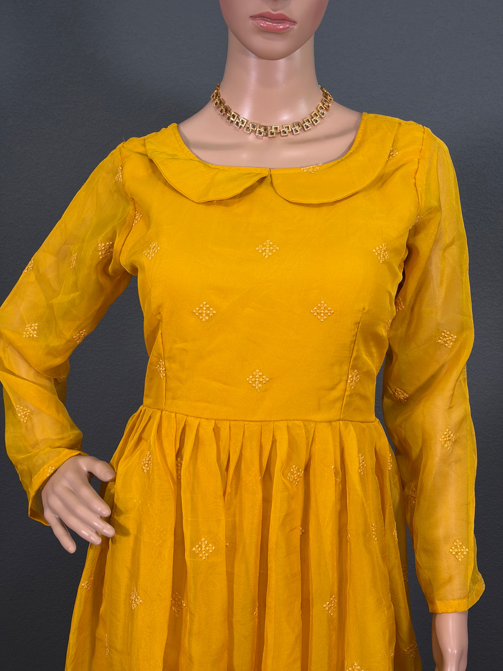 Haldi Queen - Yellow Long Sleeve Salwar Kameez for women (M up to L)